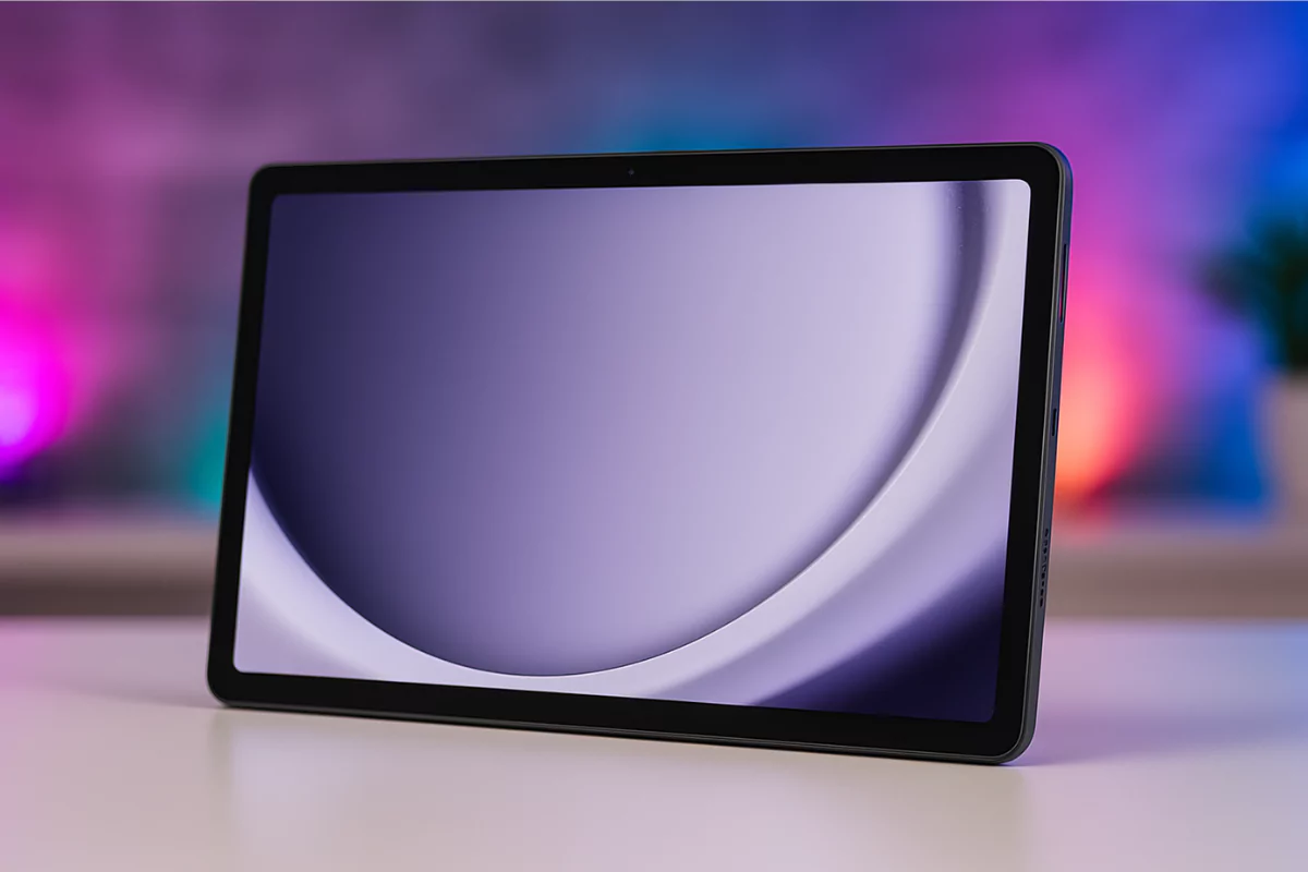 Imagem do tablet Samsung Galaxy Tab A9+ com conexão 5G, modelo destaque pelo melhor custo-benefício em 2025